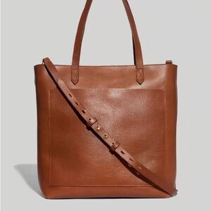 Madewell Zip-Top Medium Transport Tote – English Saddle Leather